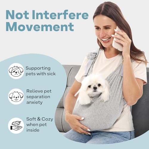 Supet Dog Sling Carrier for Small Pet, 95% Cotton Adjustable Front Backpack - Image 5