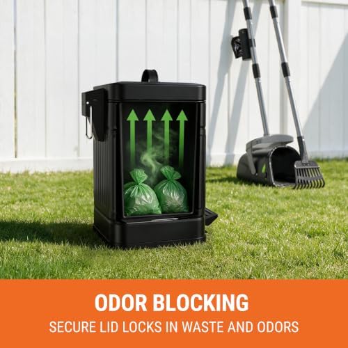 Pupzle Dog Poop Trash Can Outside, 1.3 Gal Outdoor Dog Poop Trash Can - Image 3
