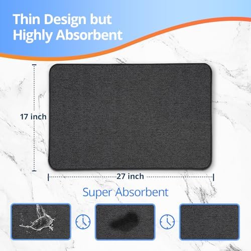HOMTEB Bath Mat 17x27Inch, Thin Bath Mats Rugs - Image 2