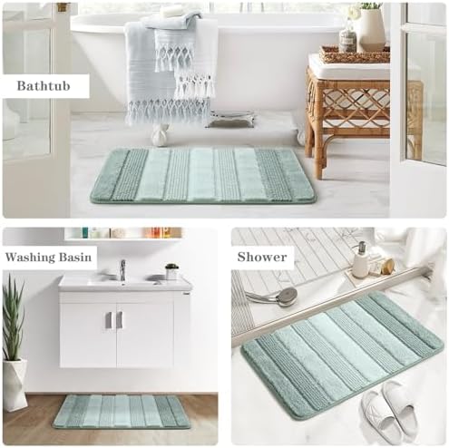 Kmson Ombre Chenille Bathroom Rugs, Ultra Soft Washable Shaggy Bath Rugs - Image 7