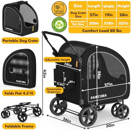 PAWZIDEA 3-in-1 Large Dog Stroller - Image 2