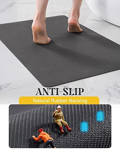 MontVoo -Bath Mat Rug-Rubber Backing Non Slip Quick Dry Absorbent Thin Bathroom - Image 4