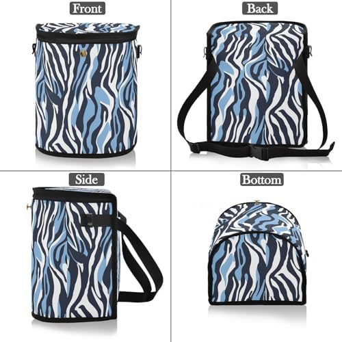 Car Trash Can Blue and White Zebra Car Garbage Bag - Image 6