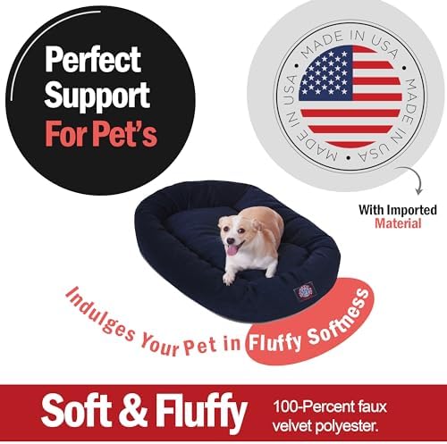 Majestic Pet 32 Inch Micro Velvet Calming Dog Bed Washable – Cozy Soft Round - Image 2