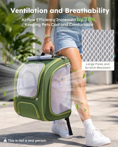 Pecute Cat Backpack Carrier, Spacious & Breathable Pet Backpack - Image 3