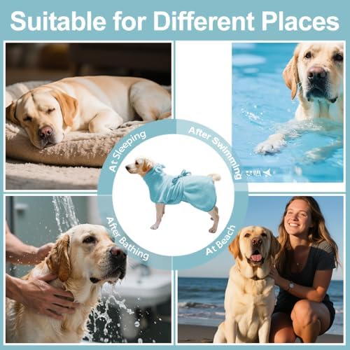 Medium to Large Size Dog Bathrobe, Quick Drying Super Absorbent, Warm Dog Towels - Image 4