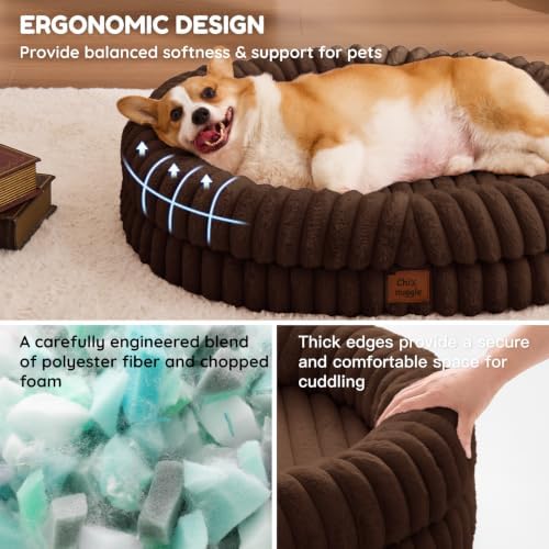ChiXnuggle Orthopedic Dog Bed, Washable Cover, Faux Fur Bolster Pet Couch - Image 5
