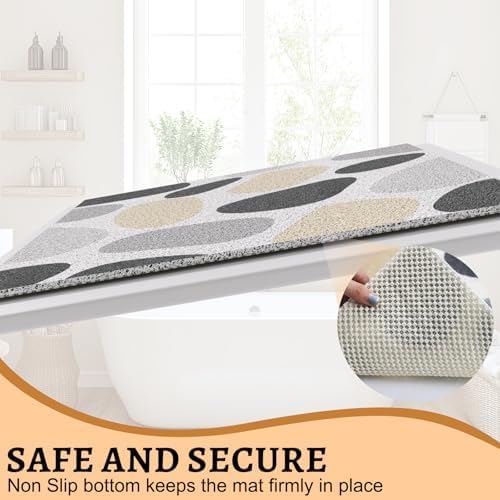 BLESWIN Anti Slip Shower Mat, 24 x 24 Inch Square Soft PVC Loofah Bath Mat - Image 3