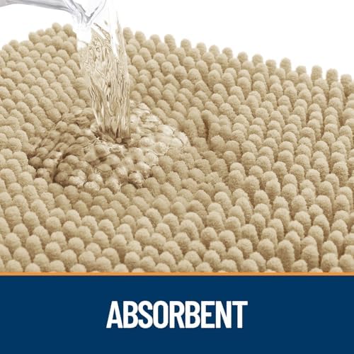 OLANLY Dog Door Mat for Muddy Paws 36x24, Paw Print Design Chenille Mud Mat - Image 3