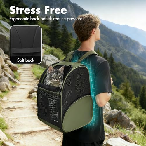 Pet Backpack Carrier, Large Cat Carrier Backpack Up to 20 Lbs - Image 5