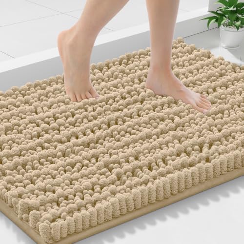 Smiry Bathroom Rugs 30X18, Extra Soft Rubber Backing Chenille Bath Mats by Smiry
