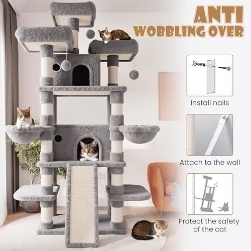 SHA CERLIN 81 Inches Extra Large Cat Tree - Image 6