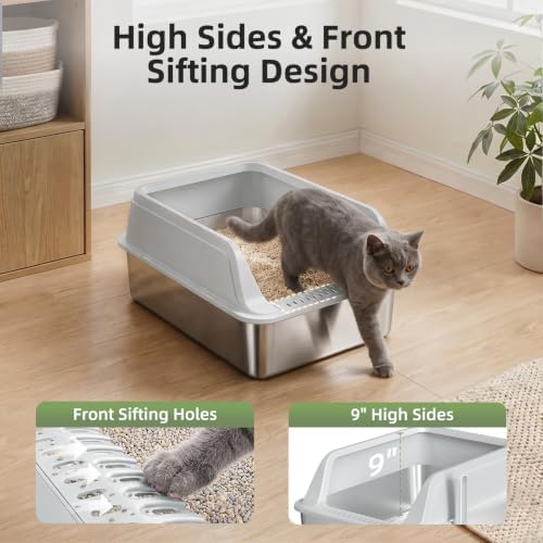 FURTIME Stainless Steel Litter Box - Image 4