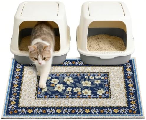 Unicorn Catcher 33"x22" Cat Litter Mat Non-Slip Washable Litter Box Mat by UnicornCatcher