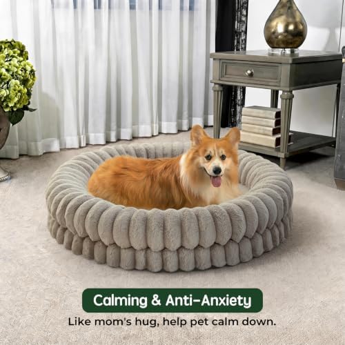 BALANCE Luxury Donut Dog Bed, 36 Inches Round Dog Beds Large Sized Dogs Washable - Image 3