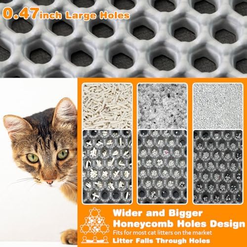 Cat Litter Mat 12"x12", Double Layer EVA litterbox Mat - Image 3