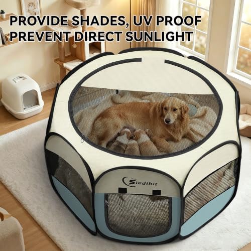 Siedihit Dog Playpen Tent Crate Cage Indoor Outdoor Travel Extra Large Grey - Image 5
