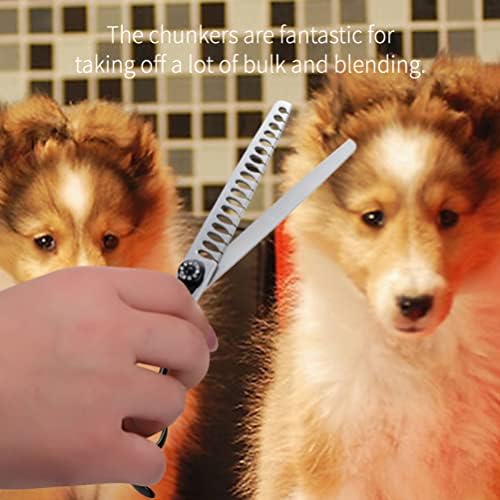 7.0'' Dog Chunker Scissors For Grooming 440C Stainless Steel Black Non-Slip - Image 6