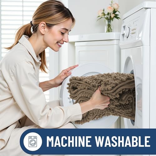 Smiry Bathroom Rugs 59X24, Extra Soft Rubber Backing Chenille Bath Mats - Image 6