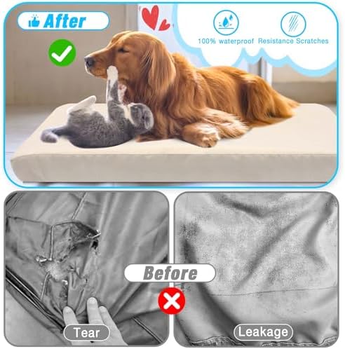Dog Bed Covers Replacement Washable 100% Waterproof Dog Bed Sheets, Soft & - Image 4