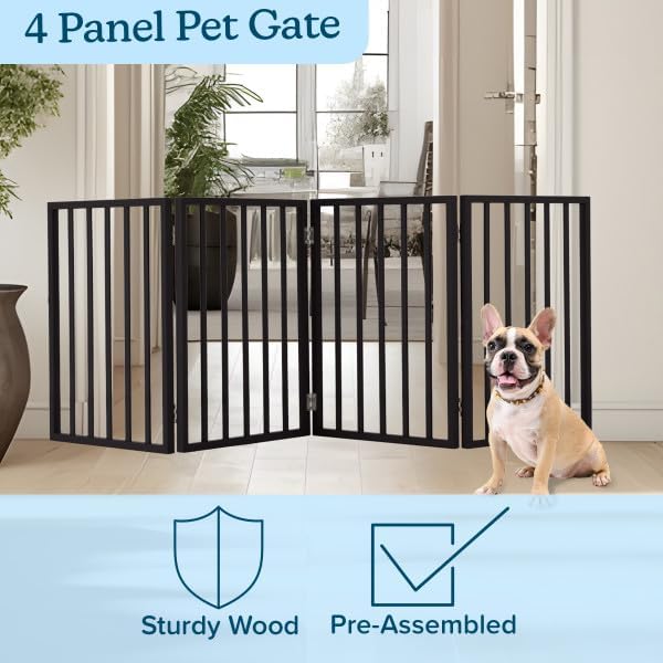 Pet Gate - 4-Panel Indoor Foldable Dog Fence - Image 4