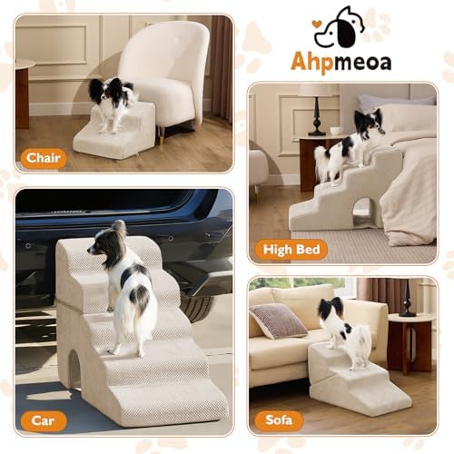 Ahpmeoa Dog Stairs for Bed 19.5’’ H, 4-Step Dog Steps for High Bed - Image 6