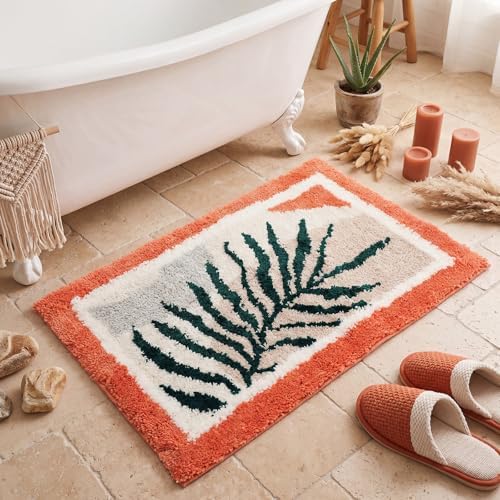 Boao Boho Bathroom Rug Non Slip, 24 x16 in by Boao