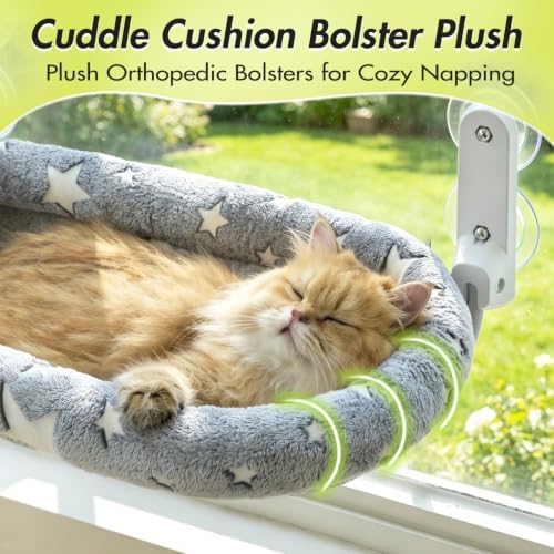 Zoratoo Glow in the Dark Cat Window Perch, Foldable Cordless Pet Hammock - Image 3