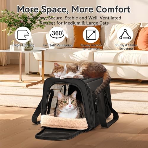 PETSFIT Large Cat Carrier with Patented Safety Buckles, Big Cats Up to 20 lb - Image 5