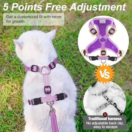 BEAUTYZOO Cat Harness and Leash Set, Escape Proof and Adjustable - Image 4