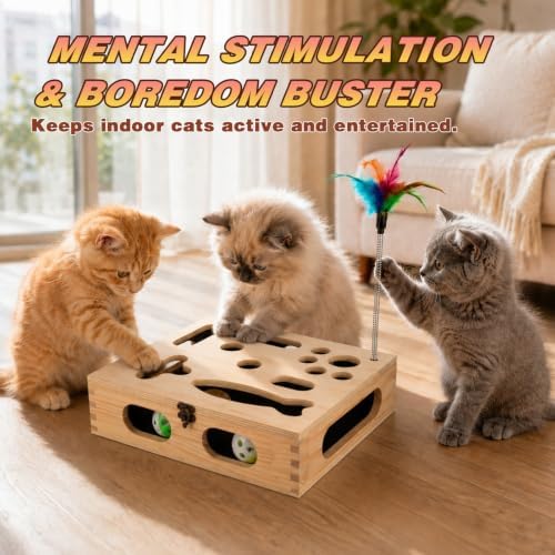 Cat Scratch Puzzle Enrichment Box, Interactive Cat Toy - Image 4
