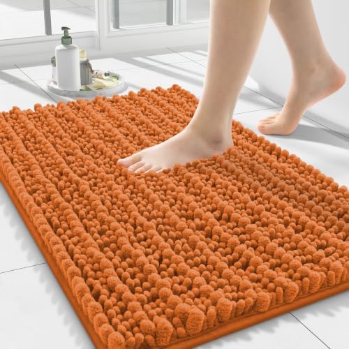 Smiry Bathroom Rugs 24X16, Extra Soft Rubber Backing Chenille Bath Mats by Smiry