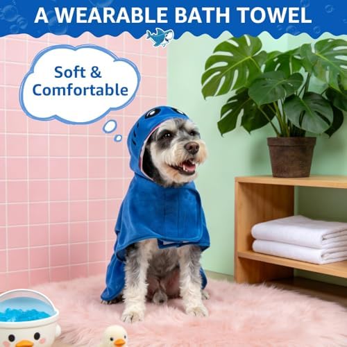 SCENEREAL Dog Bathrobe Fast Drying Towel Microfiber Dog Towel Robe - Image 3