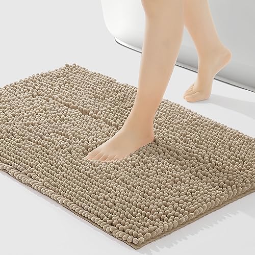 FRESHMINT Large Chenille Bathroom Rugs Mat 36"x24", Non-Slip Bath Mat by FRESHMINT