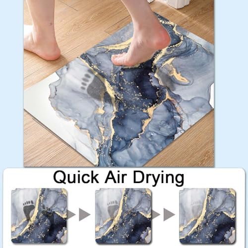 Bath Mat Rug, Gilt Marble Non Slip Quick Dry Super Absorbent Thin Bathroom Rugs - Image 4