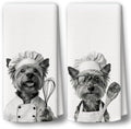 Dog Kitchen Towels Decor Set of 2 by BCUANGD