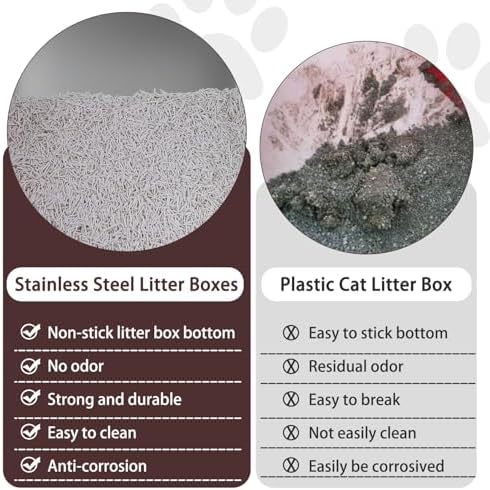 Stainless Steel Cat Litter Box 19.5"x13.6"x6" - Image 5