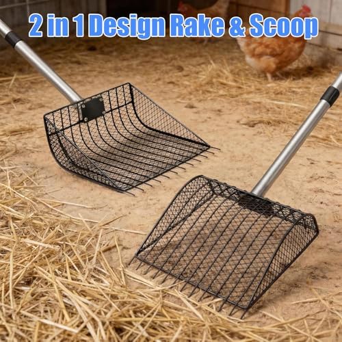 2-in-1 Chicken Coop Poop Scooper and Rake - Image 3