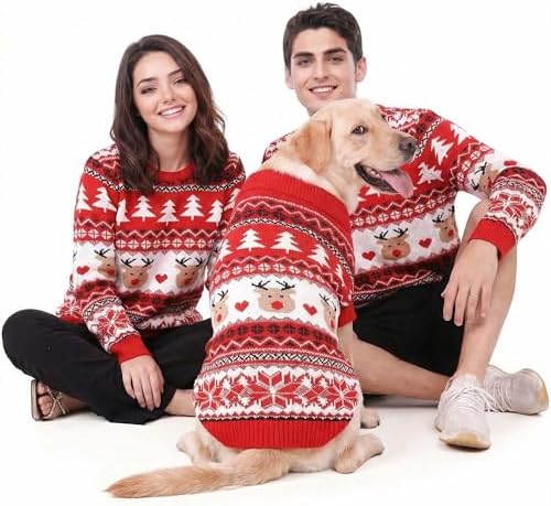 Christmas Matching Dog and Owner Outfits Sweater Clothes,Owner S by MuYaoPet