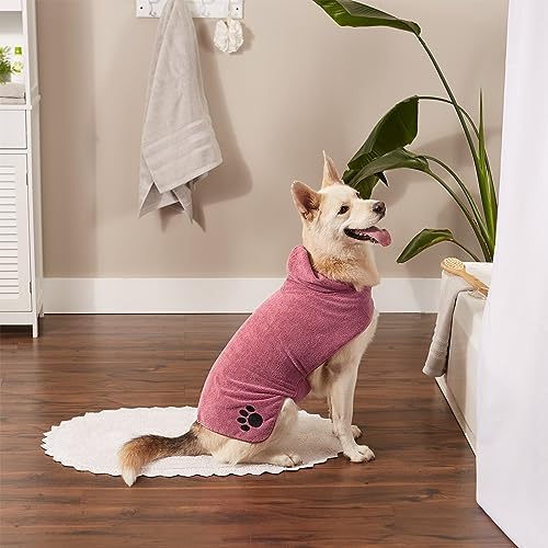 Bone Dry Pet Robe Collection Embroidered Absorbent Microfiber Bath Robe - Image 5