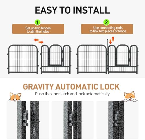 Metal Dog Playpen 24in H 8 Panels Heavy Duty Dog Fence - Image 5