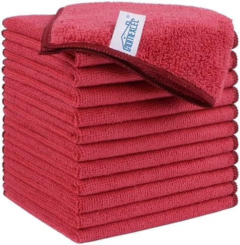 HOMEXCEL Red Microfiber Cleaning Cloth, Microfiber Towels by HOMEXCEL