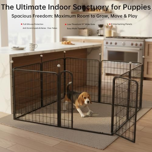 Puppy Playpen Indoor/Outdoor, 8 Panels Dog Pen Play Pen - Image 2