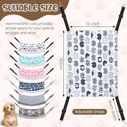 Barydat 6 Pcs Reversible Cat Hammock Bed Soft Hanging - Image 2