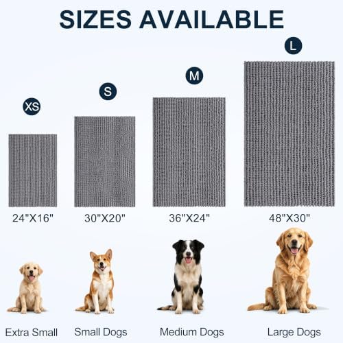 Smiry Dog Door Mat for Muddy Paws 70x24, Ultra Absorbent Chenille Doormat - Image 2