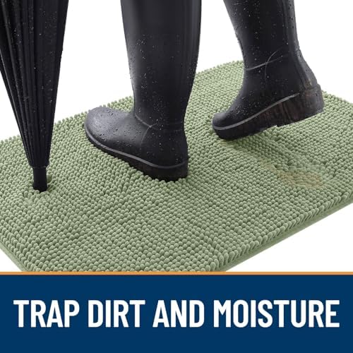 OLANLY Dog Door Mat for Muddy Paws 44x24, Super Absorbent Chenille Mud Mat - Image 2