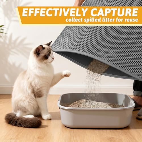 Pieviev Cat Litter Box Mat, Double-Layer Urineproof Design - Image 3