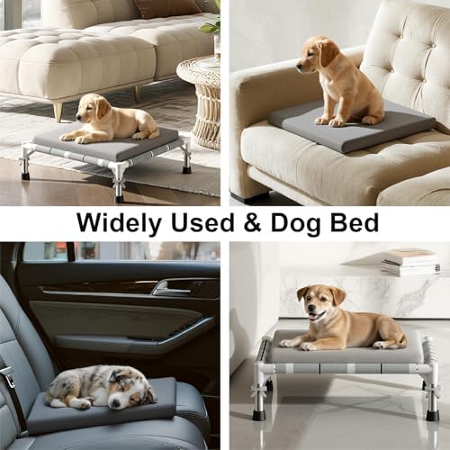 Elevated Dogs Bed with Cushion, Raised Cooling Lifted Outdoor Dog Mat Beds - Image 6