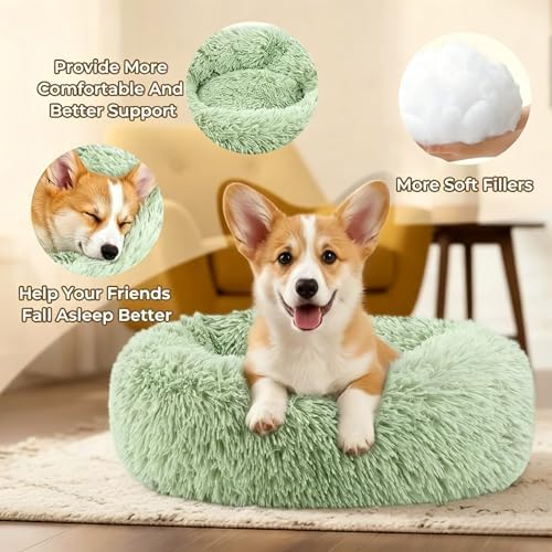 Calming Donut Dog and Cat Bed for Indoor Cats, Anti-Anxiety Round Fluffy Soft - Image 4