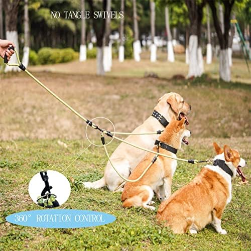 3 Dog Leash for 1-3 Dogs, 360° Swivel, No Tangle - Image 4